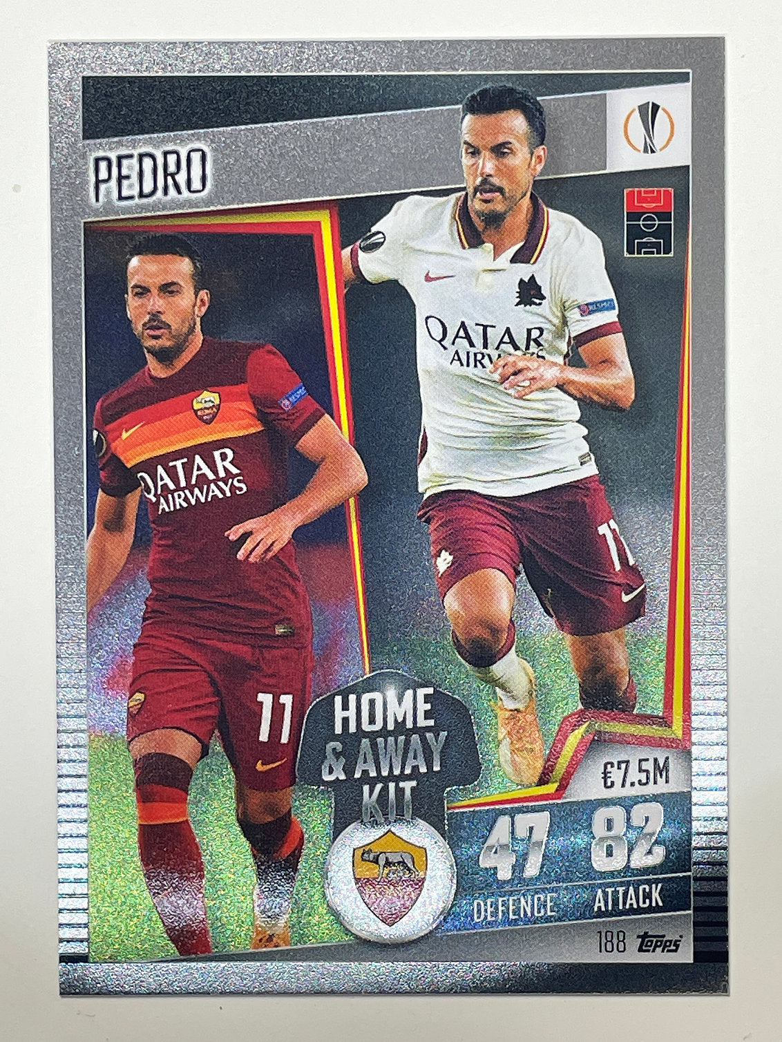 188. Pedro (AS Roma) Football Card &#8211; Match Attax 101 2021 Card