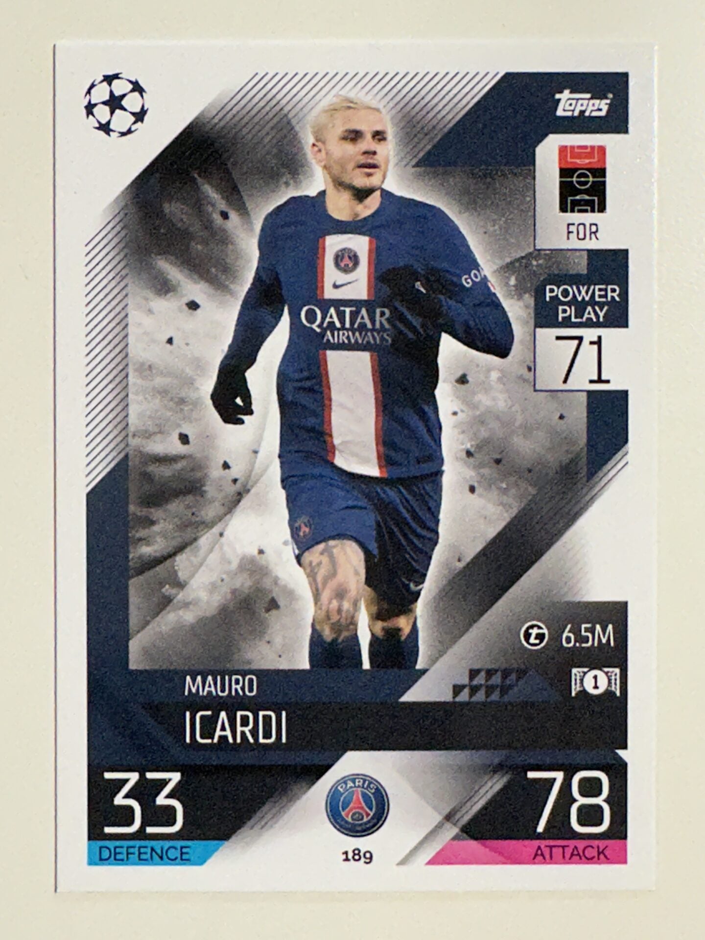 189. Mauro Icardi (Paris Saint-Germain) &#8211; Topps Match Attax 2022:2023 card