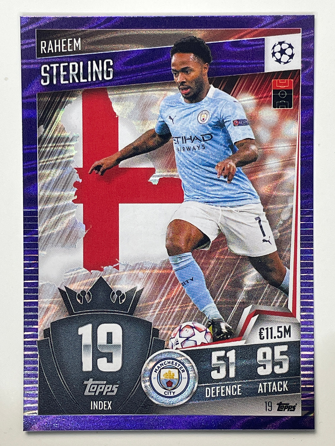 19. Raheem Sterling (Manchester City) Football Card &#8211; Parallel Match Attax 101 2021 Card