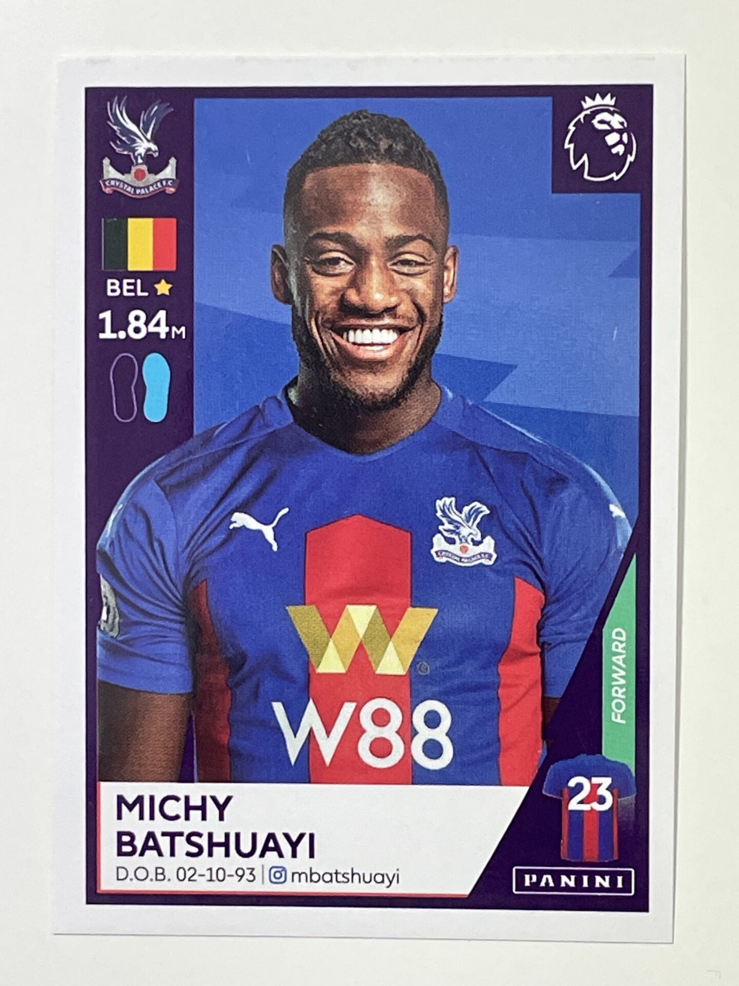 191 Michy Batshuayi Sticker Crystal Palace Premier League 2021 Football Sticker