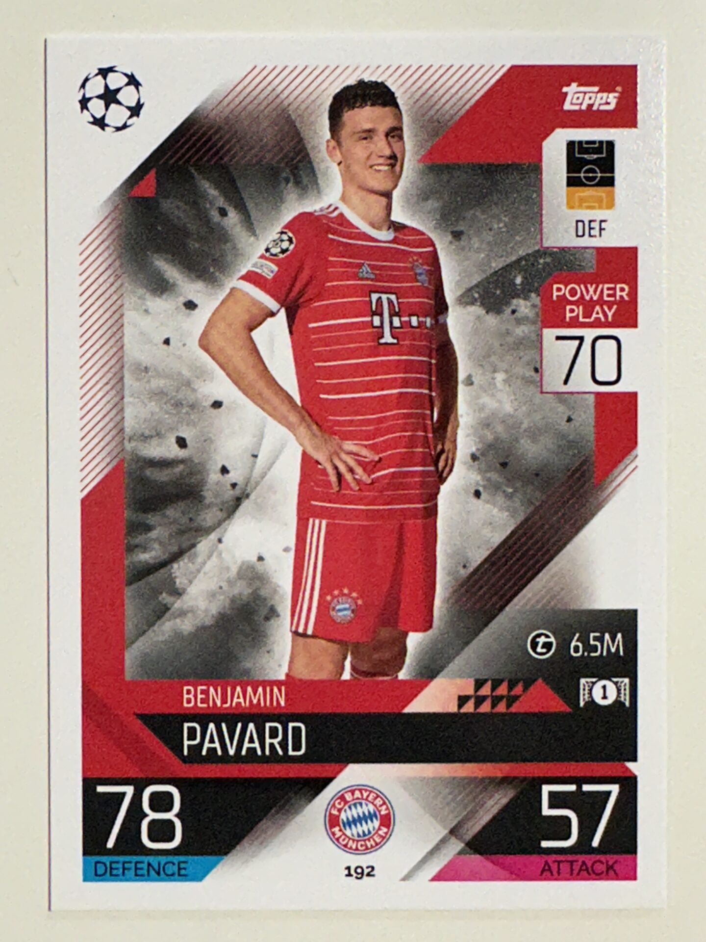 192. Benjamin Pavard (FC Bayern München) &#8211; Topps Match Attax 2022:2023 card