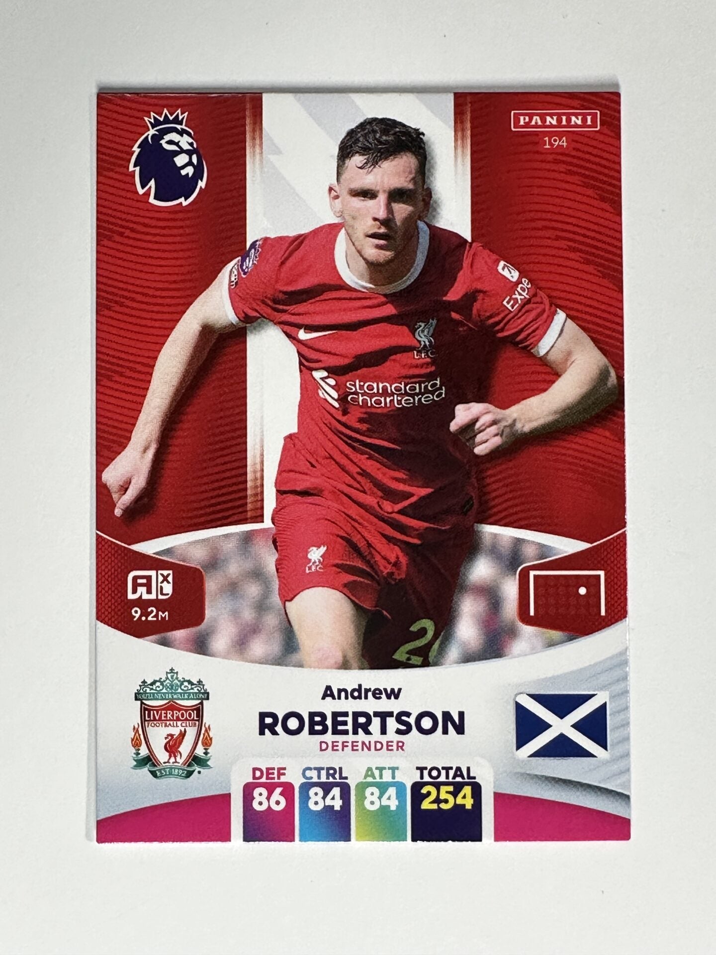 194 Andrew Robertson Liverpool Base Panini Premier League Adrenalyn XL 2024 Card