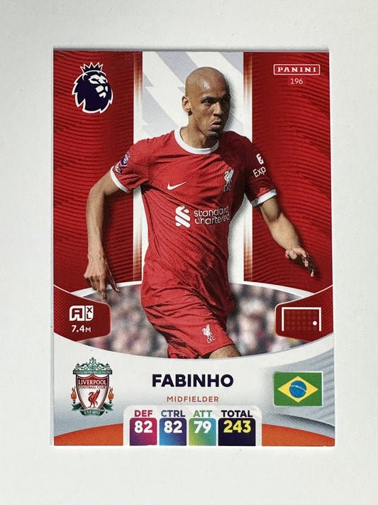 196 Fabinho Liverpool Base Panini Premier League Adrenalyn XL 2024 Card