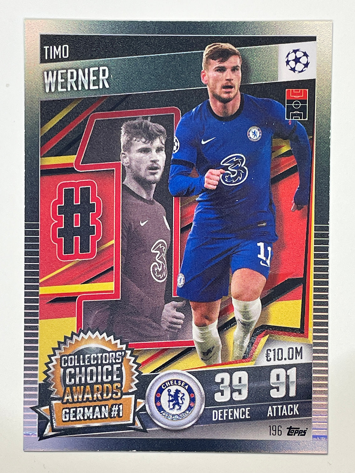 196. Timo Werner (Chelsea) Football Card &#8211; Match Attax 101 2021 Card