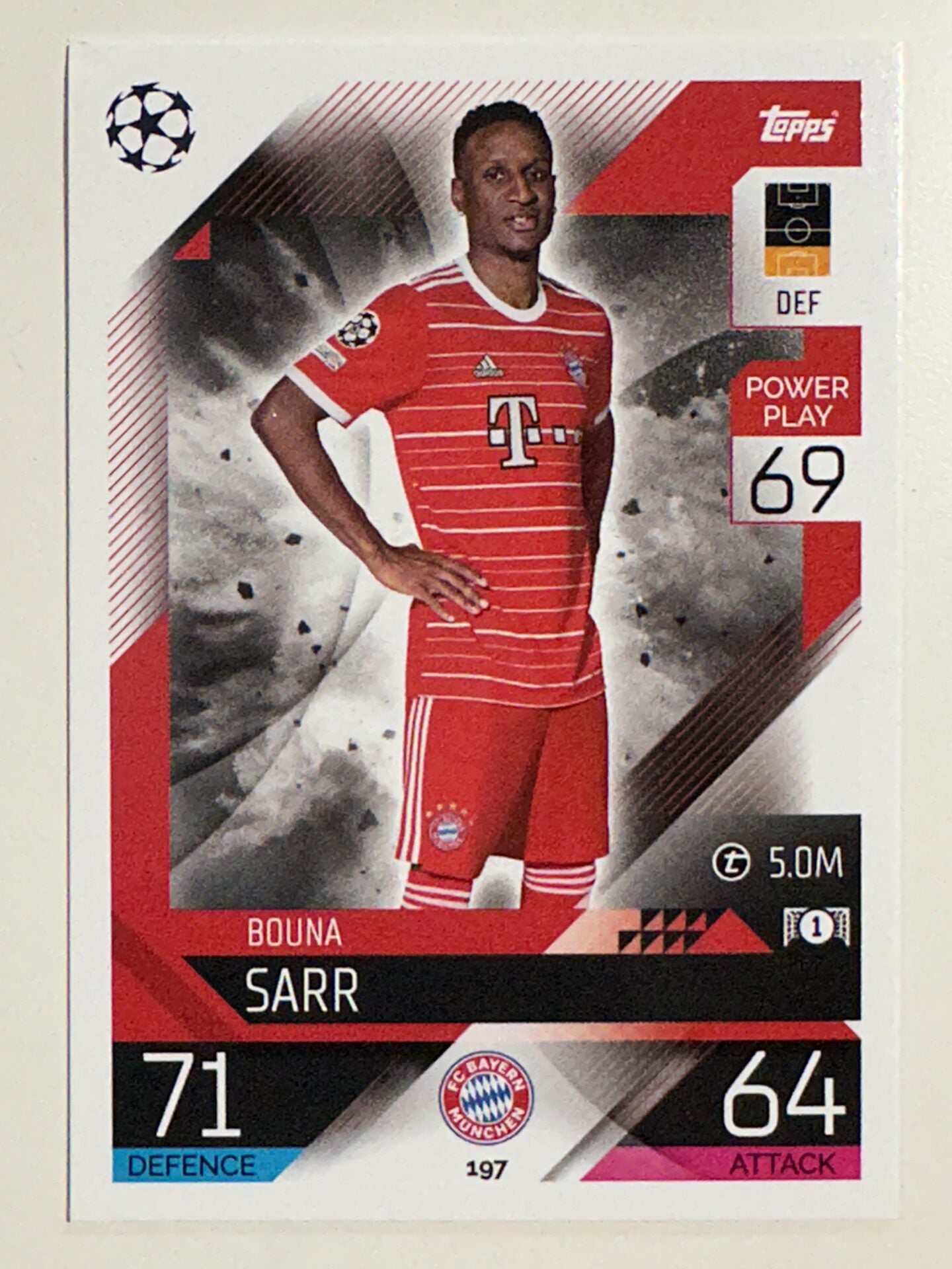 197. Bouna Sarr (FC Bayern München) &#8211; Topps Match Attax 2022:2023 card