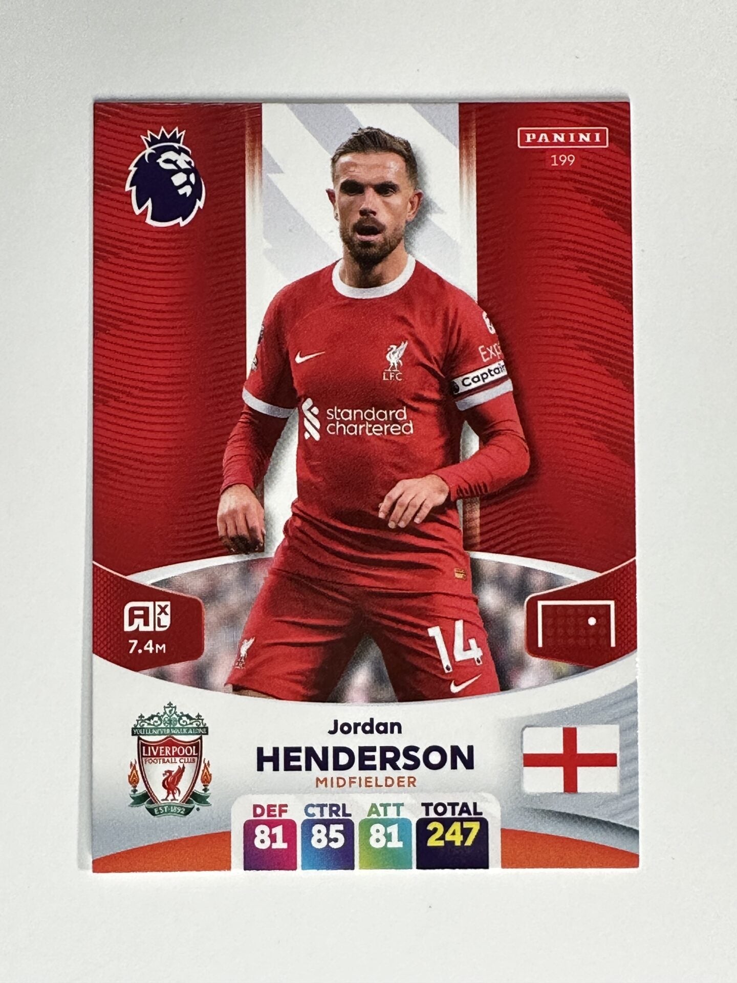 199 Jordan Henderson Liverpool Base Panini Premier League Adrenalyn XL 2024 Card