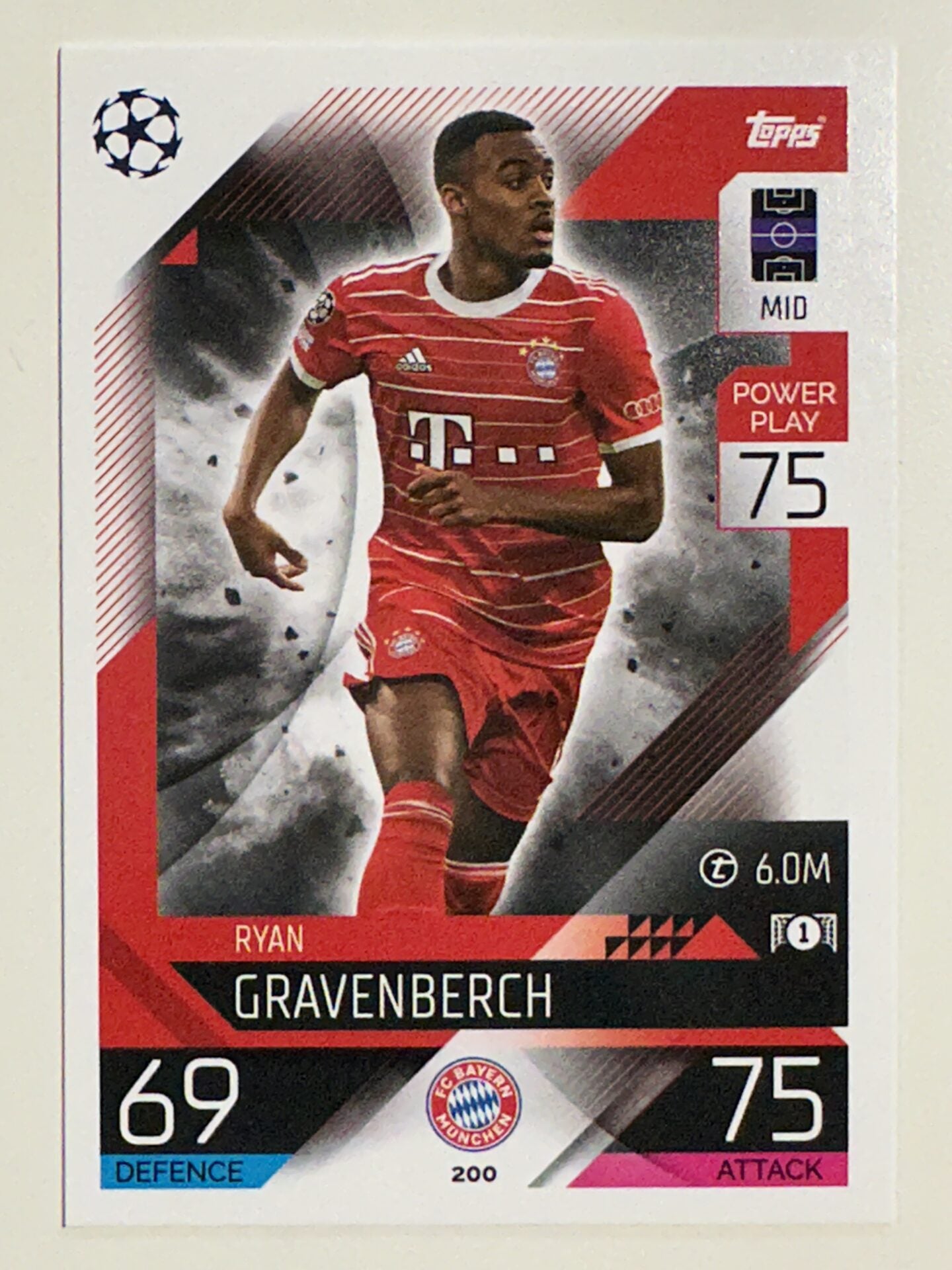 200. Ryan Gravenberch (FC Bayern München) &#8211; Topps Match Attax 2022:2023 card