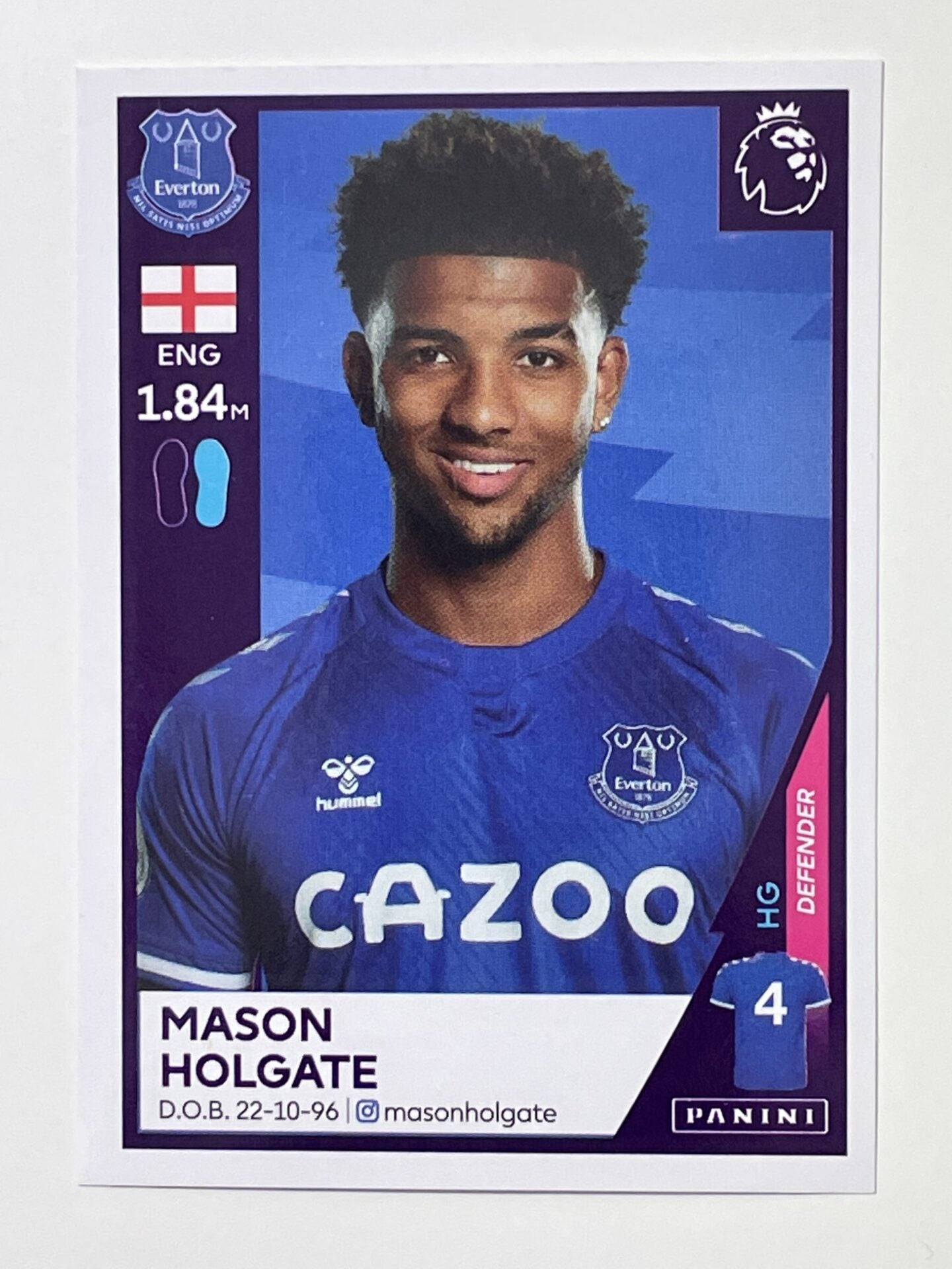 201 Mason Holgate Sticker Everton Premier League 2021 Football Sticker