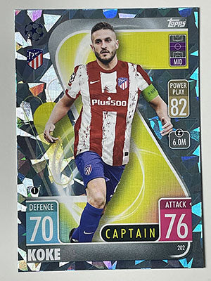 202.-Koke-Crystal-Foil-Parallel-Atletico-de-Madrid-Match-Attax-2021-22-Topps-Football-Card