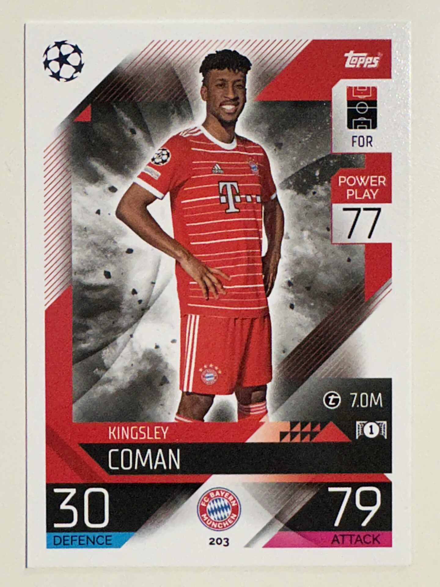 203. Kingsley Coman (FC Bayern München) &#8211; Topps Match Attax 2022:2023 card