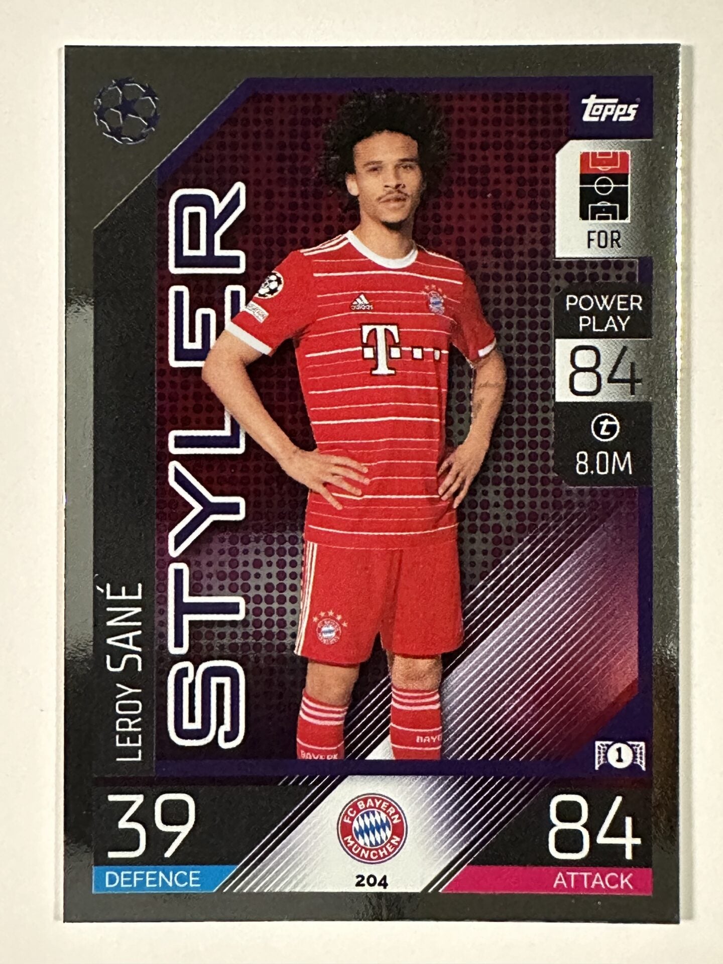 204 Leroy Sané Styler (Bayern Munich) Topps Match Attax 2022:2023 Card