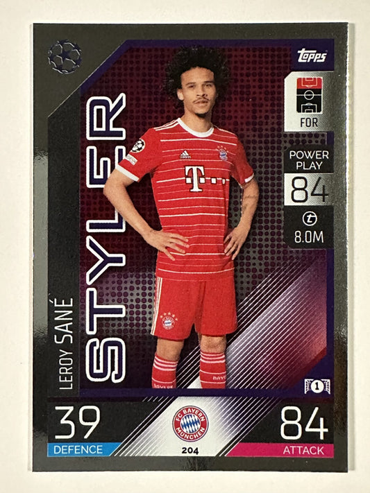 204 Leroy Sané Styler (Bayern Munich) Topps Match Attax 2022:2023 Card