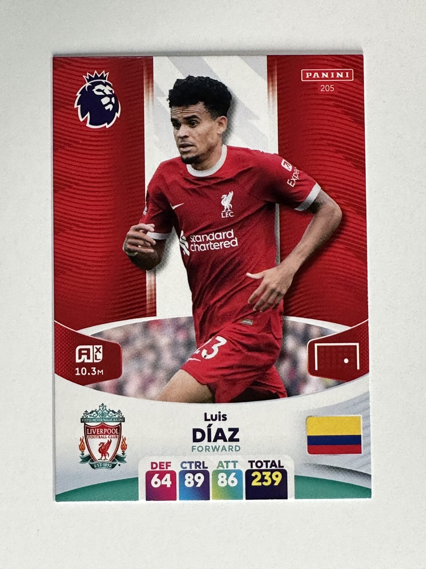 205 Luis Diaz Liverpool Base Panini Premier League Adrenalyn XL 2024 Card