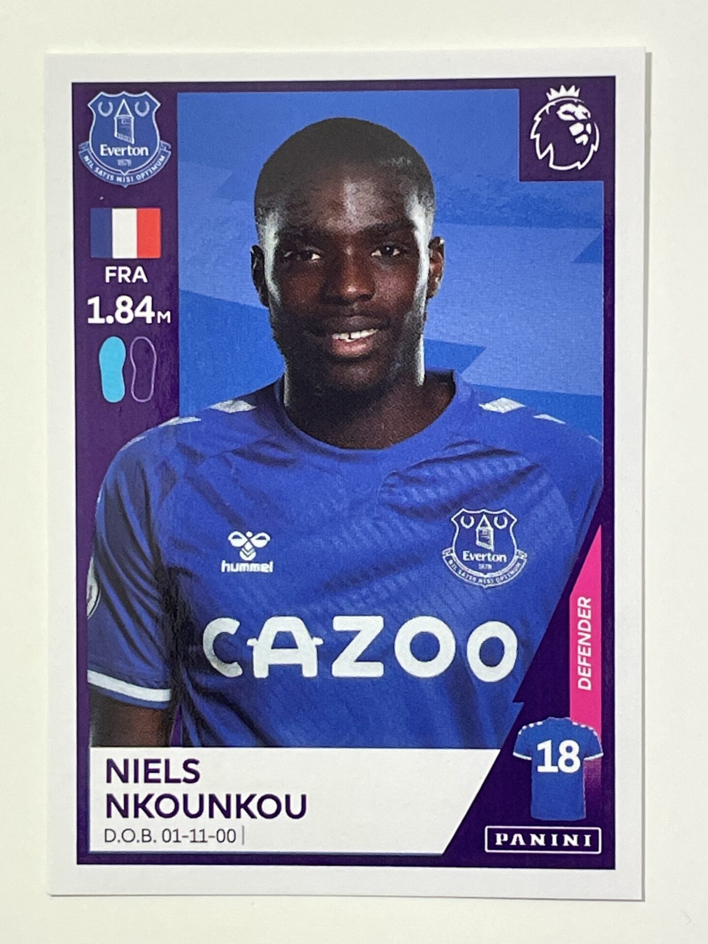 205 Niels Nkounkou Sticker Everton Premier League 2021 Football Sticker