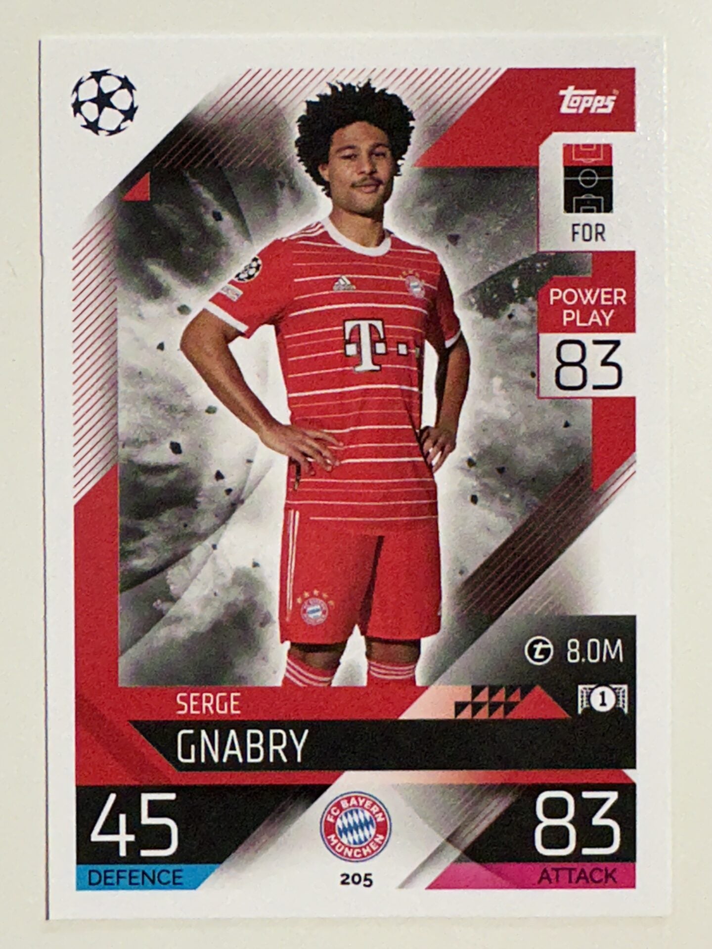 205. Serge Gnabry (FC Bayern München) &#8211; Topps Match Attax 2022:2023 card