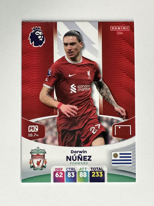 206 Darwin Nunez Liverpool Base Panini Premier League Adrenalyn XL 2024 Card