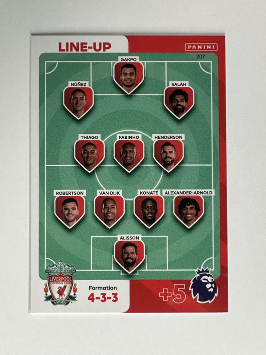 207 Lineup Liverpool Base Panini Premier League Adrenalyn XL 2024 Card