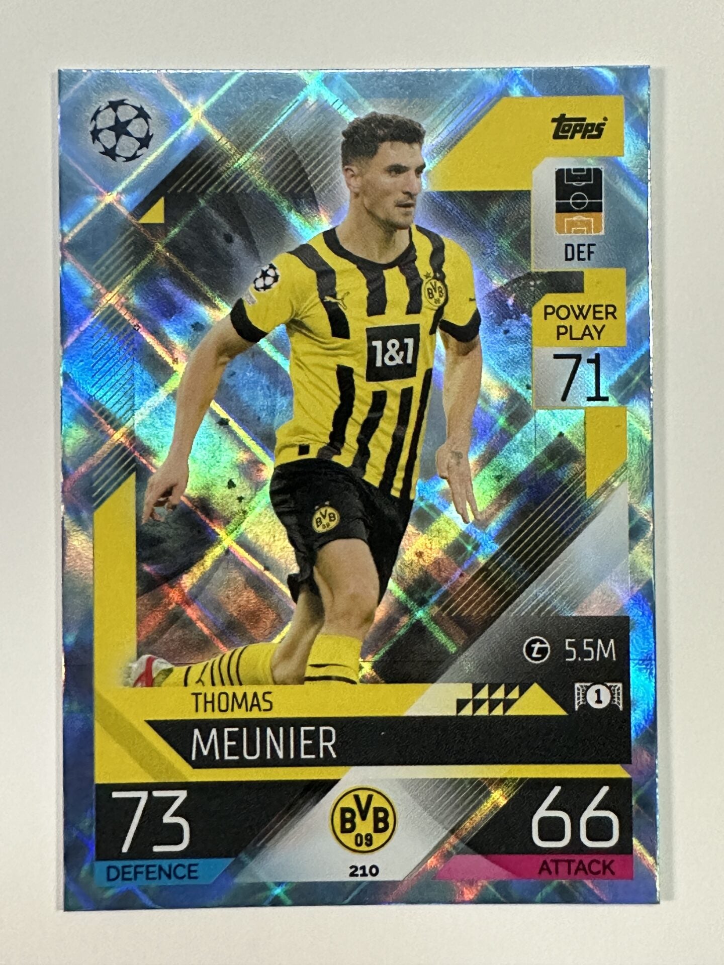 210 Thomas Meunier Base Crystal Foil Parallel (Borussia Dortmund) Topps Match Attax 2022:2023 Card