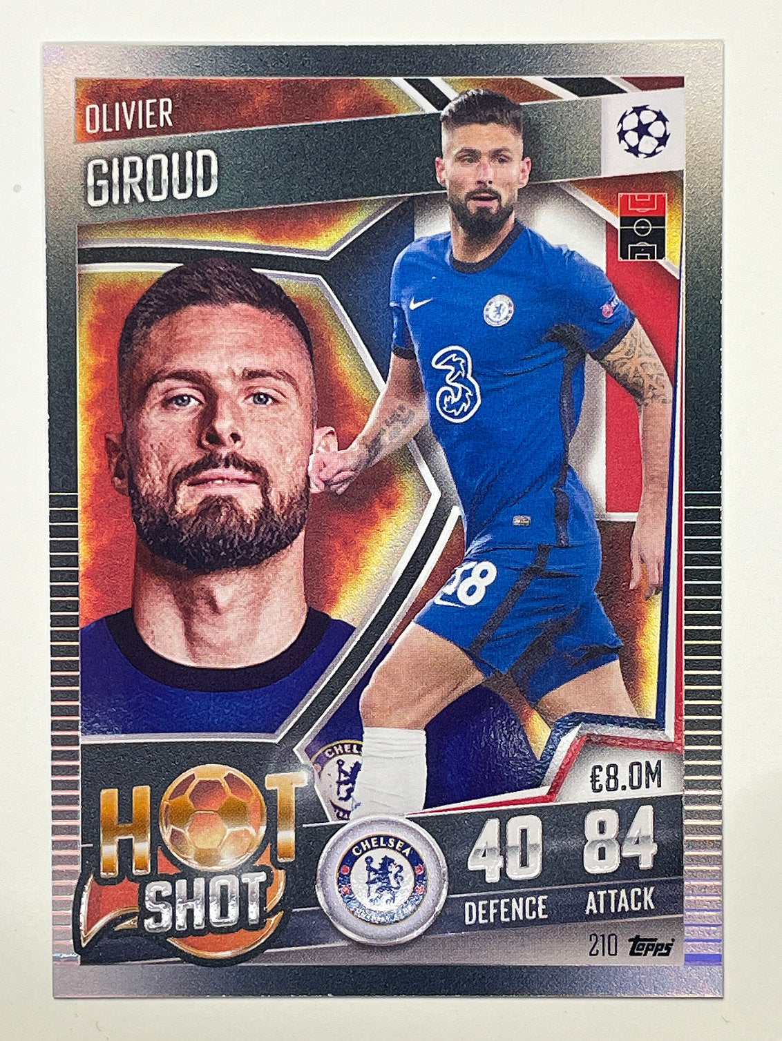 210. Olivier Giroud (Chelsea) Football Card &#8211; Match Attax 101 2021 Card