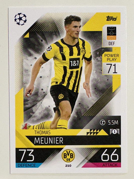 210. Thomas Meunier (Borussia Dortmund) &#8211; Topps Match Attax 2022:2023 card