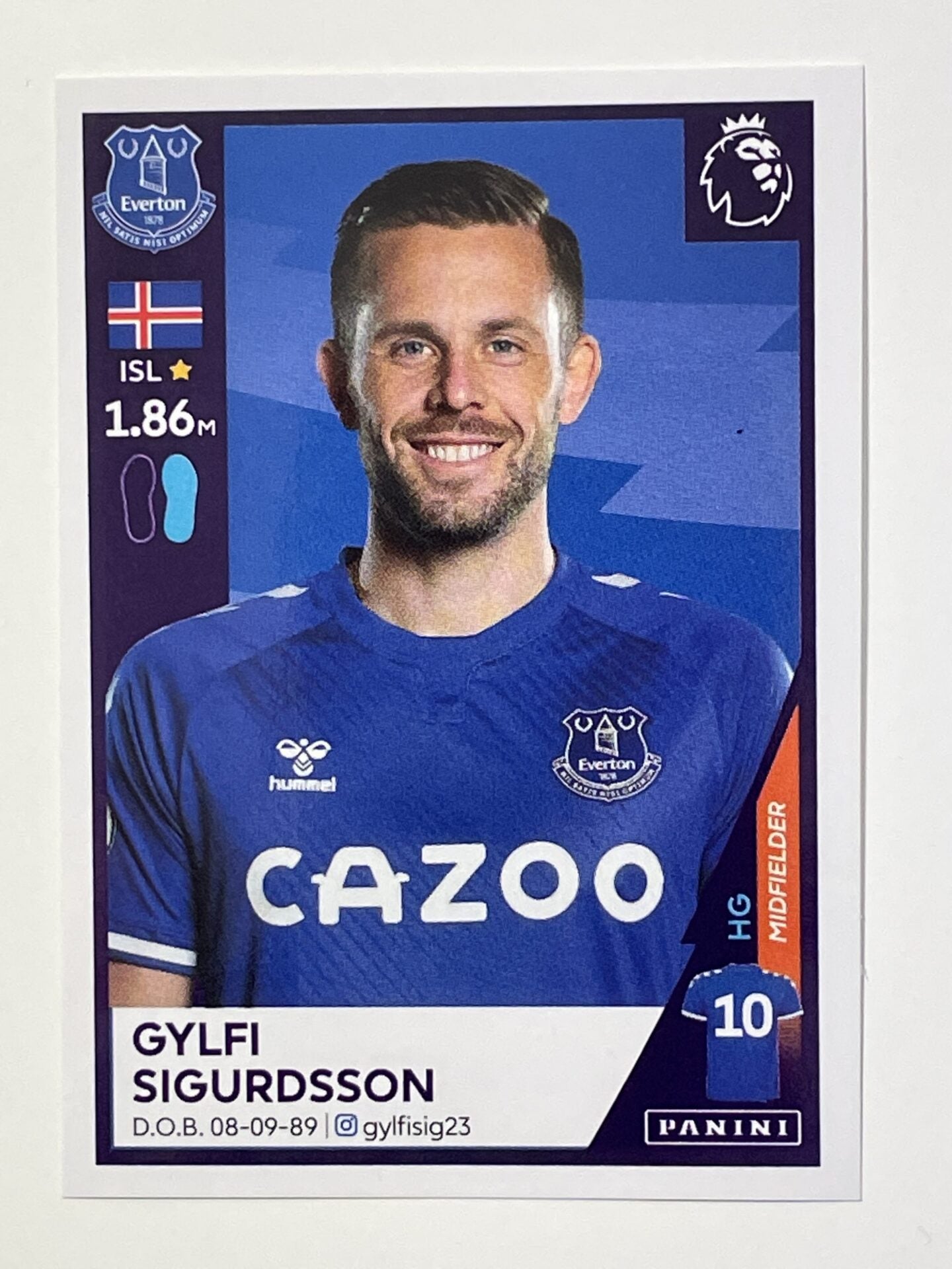 211 Gylfi Sigurdsson Sticker Everton Premier League 2021 Football Sticker