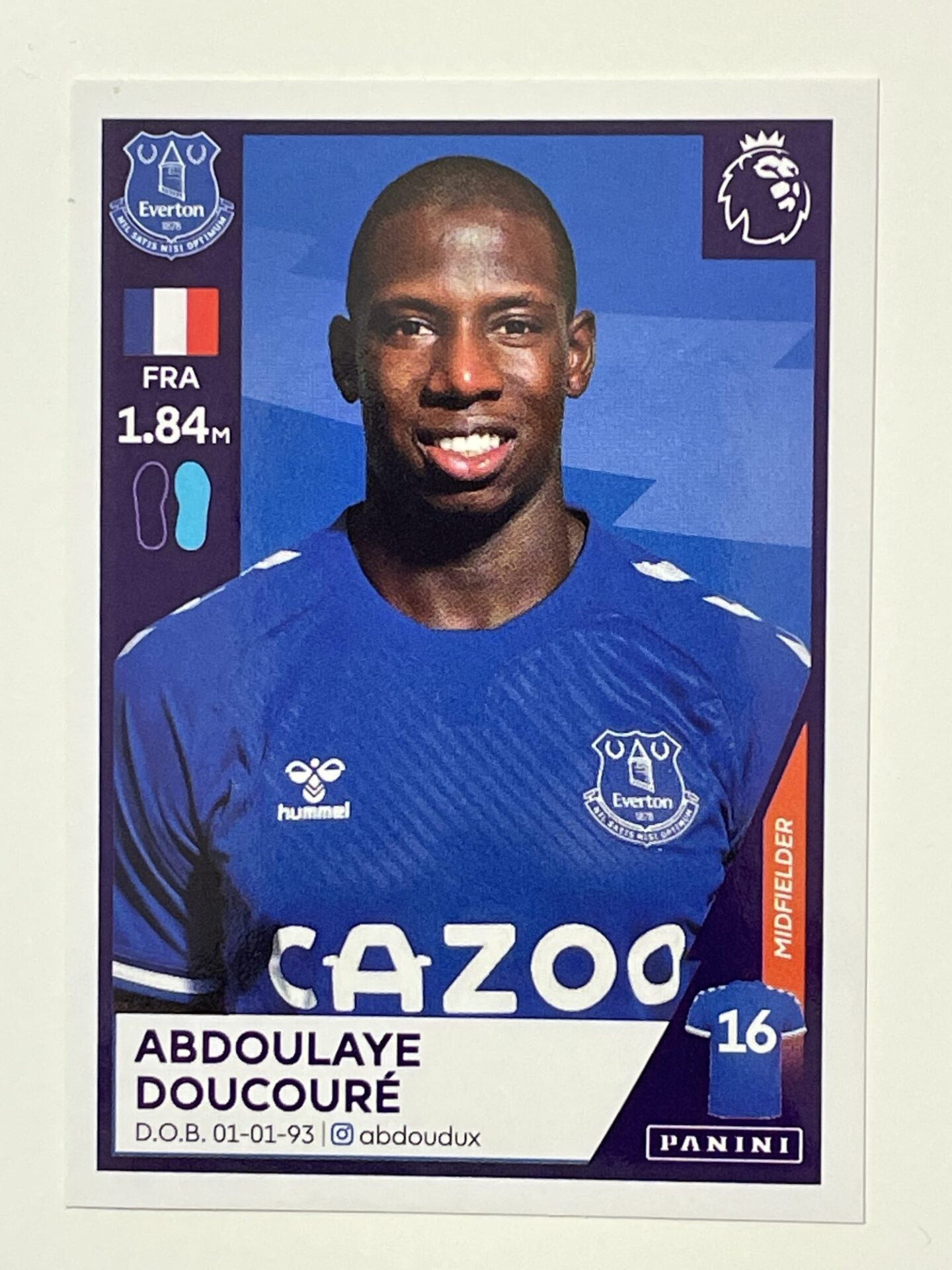 212 Abdoulaye Doucore Sticker Everton Premier League 2021 Football Sticker