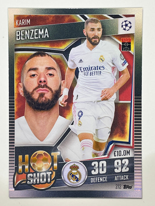 212. Karim Benzema (Real Madrid CF) Football Card &#8211; Match Attax 101 2021 Card