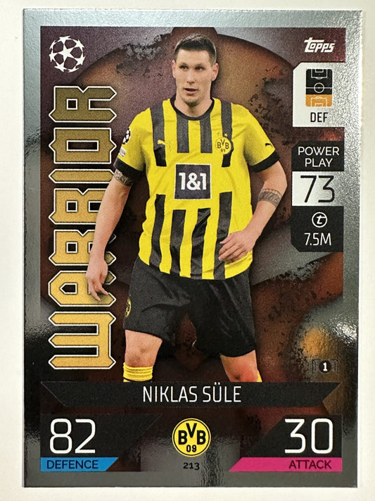 213 Niklas Súle Warrior (Borussia Dortmund) Topps Match Attax 2022:2023 Card