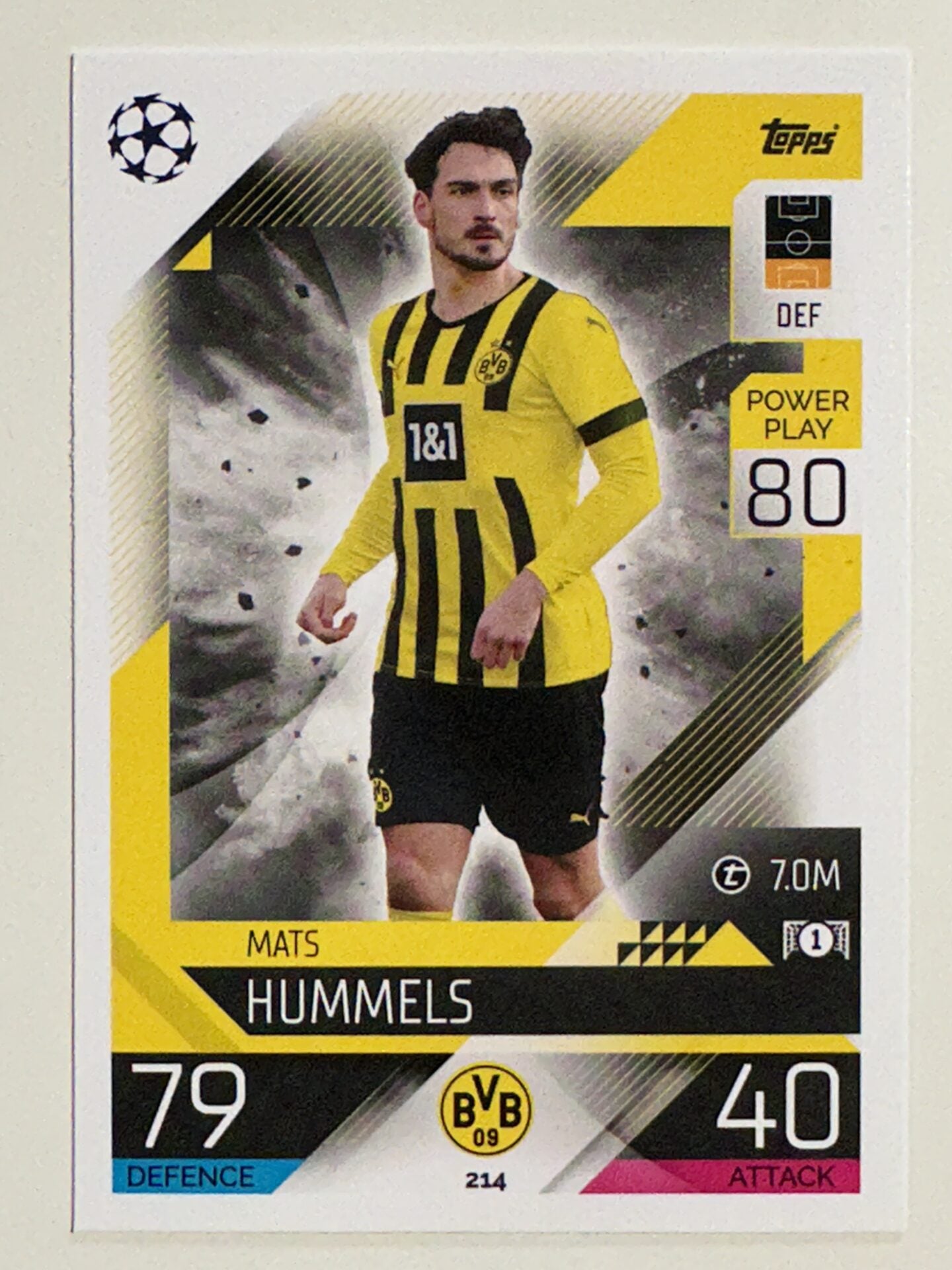 214. Mats Hummels (Borussia Dortmund) &#8211; Topps Match Attax 2022:2023 card