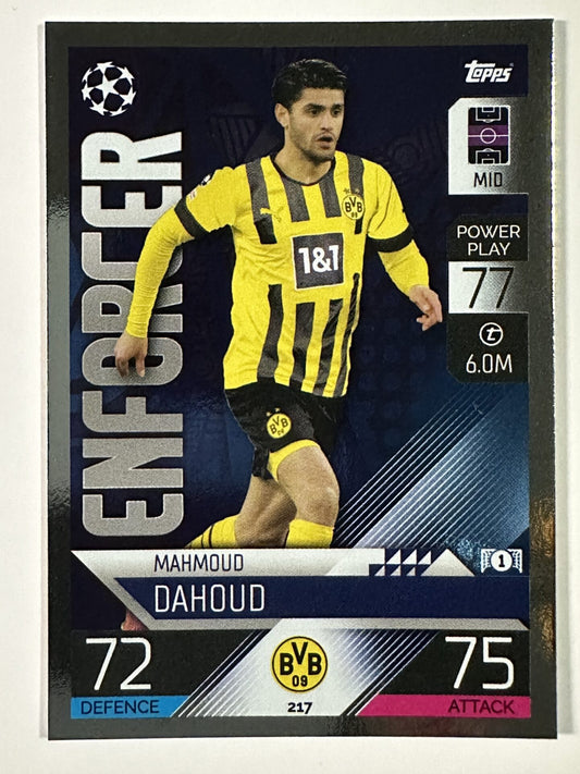 217 Mahmoud Dahoud Enforcer (Borussia Dortmund) Topps Match Attax 2022:2023 Card