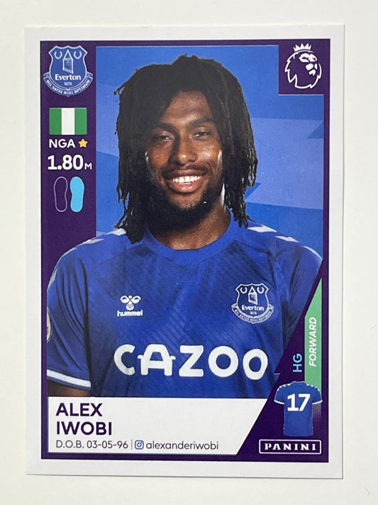 218 Alex Iwobi Sticker Everton Premier League 2021 Football Sticker