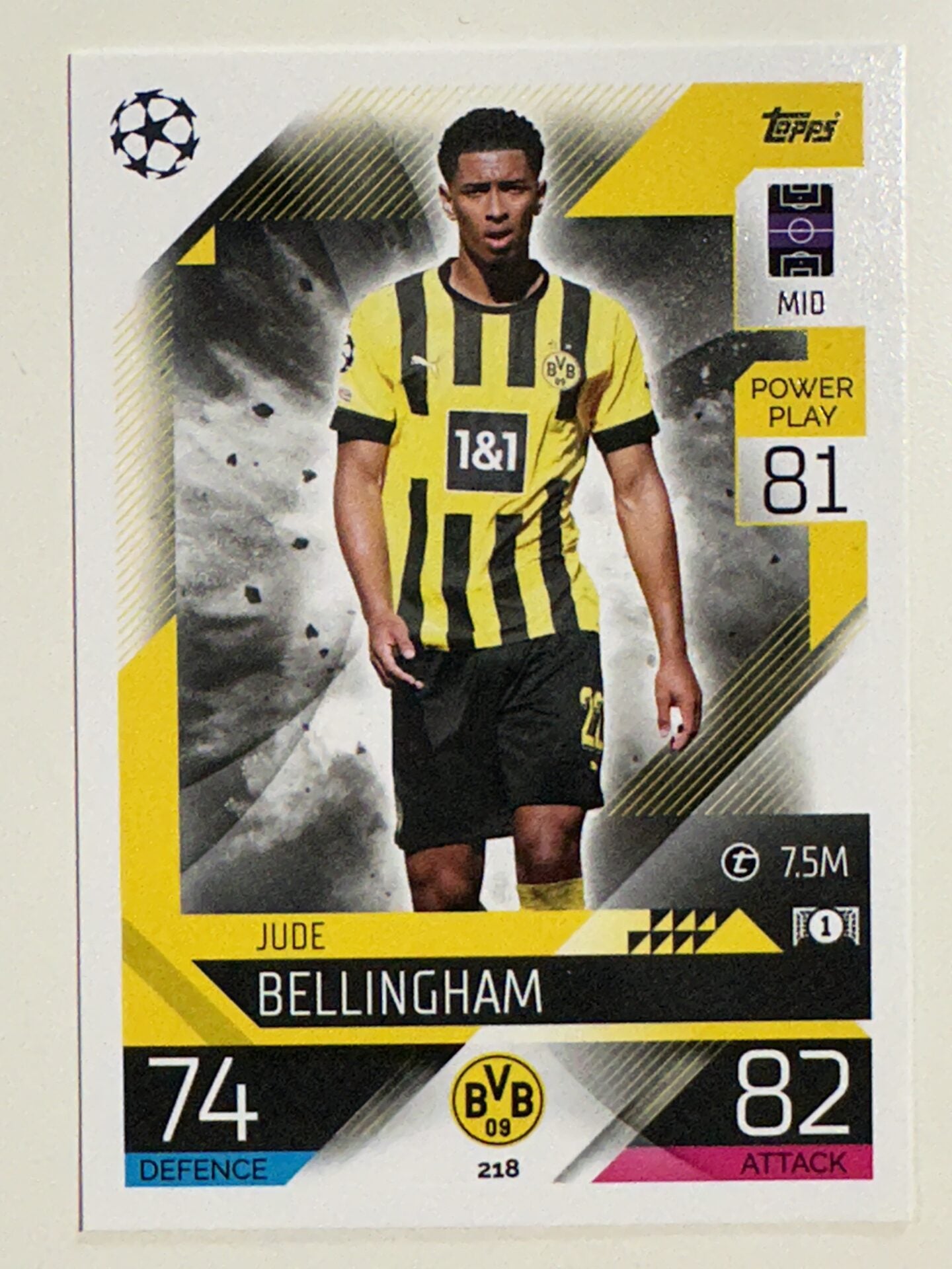 218. Jude Bellingham (Borussia Dortmund) &#8211; Topps Match Attax 2022:2023 card