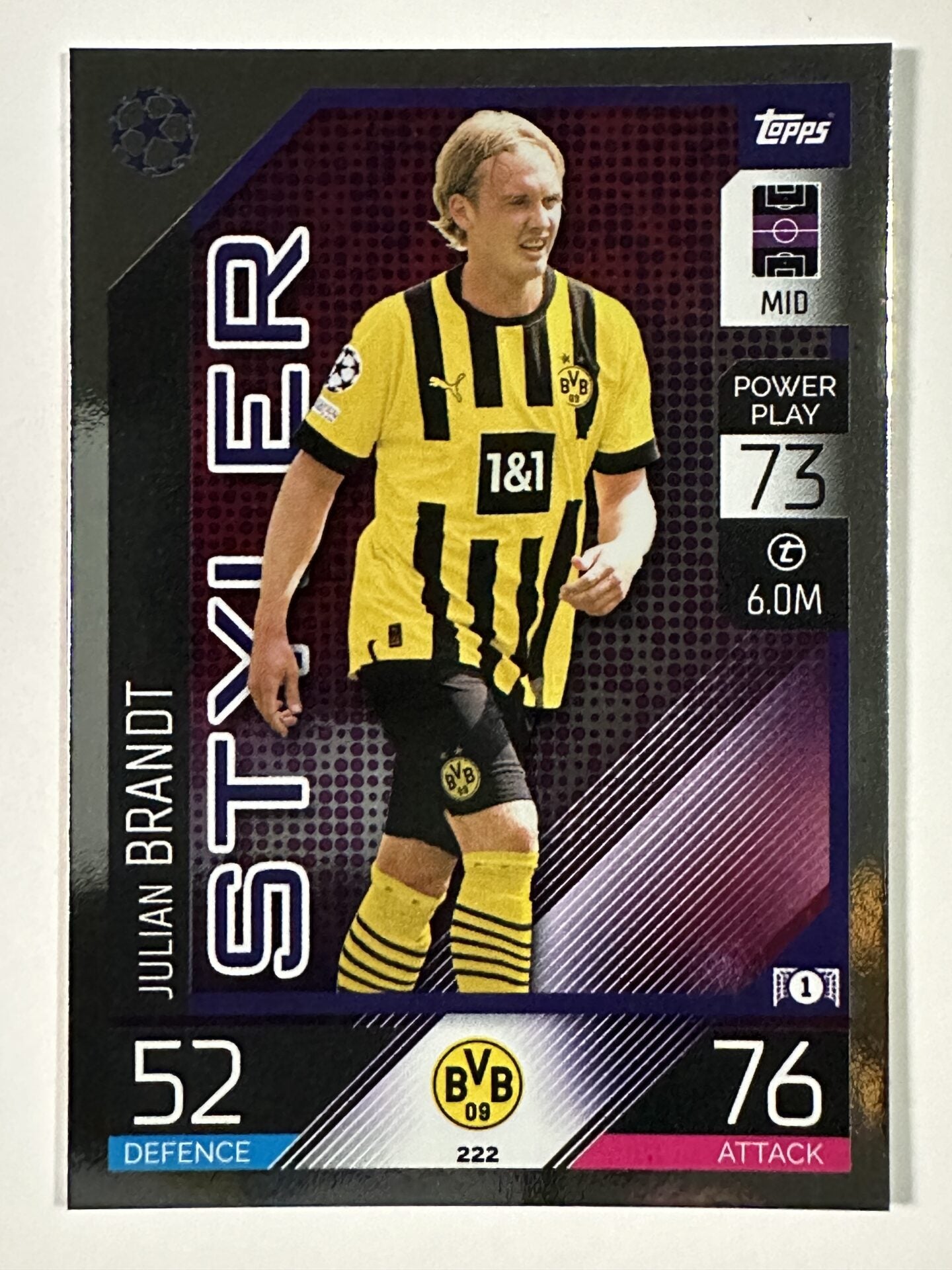 222 Julian Brandt Styler (Borussia Dortmund) Topps Match Attax 2022:2023 Card