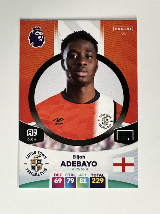 223 Elijah Adebayo Luton Town Base Panini Premier League Adrenalyn XL 2024 Card