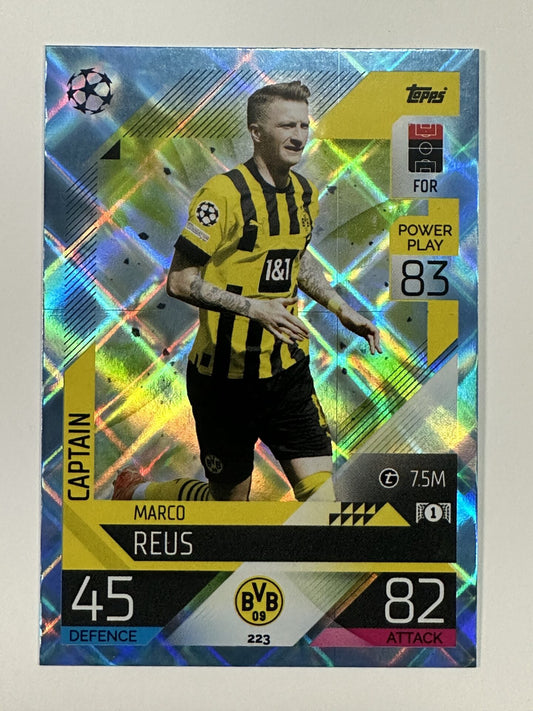 223 Marco Reus Captain Crystal Foil Parallel (Borussia Dortmund) Topps Match Attax 2022:2023 Card