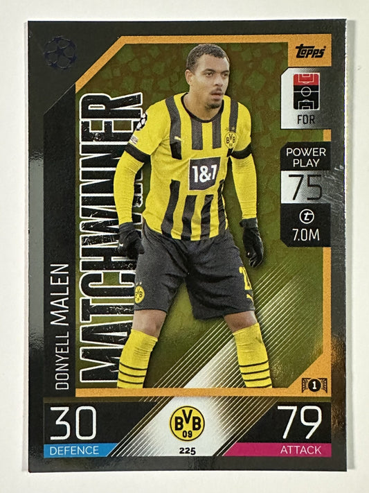 225 Donyell Malen Matchwinner (Borussia Dortmund) Topps Match Attax 2022:2023 Card