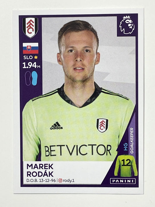 228 Marek Rodak Sticker Fulham Premier League 2021 Football Sticker