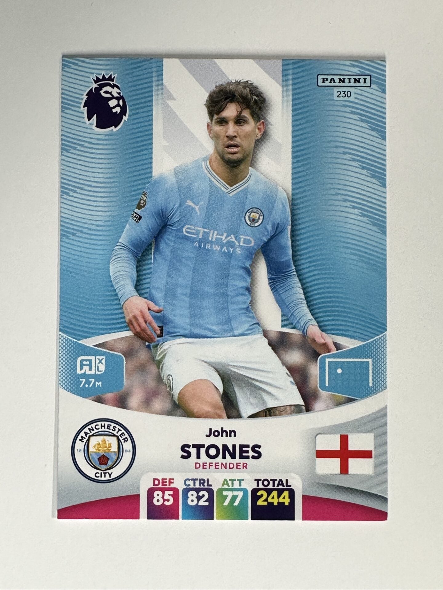 230 John Stones Manchester City Base Panini Premier League Adrenalyn XL 2024 Card