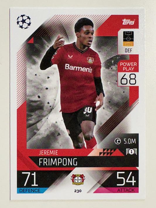 230. Jeremie Frimpong (Bayer 04 Leverkusen) &#8211; Topps Match Attax 2022:2023 card