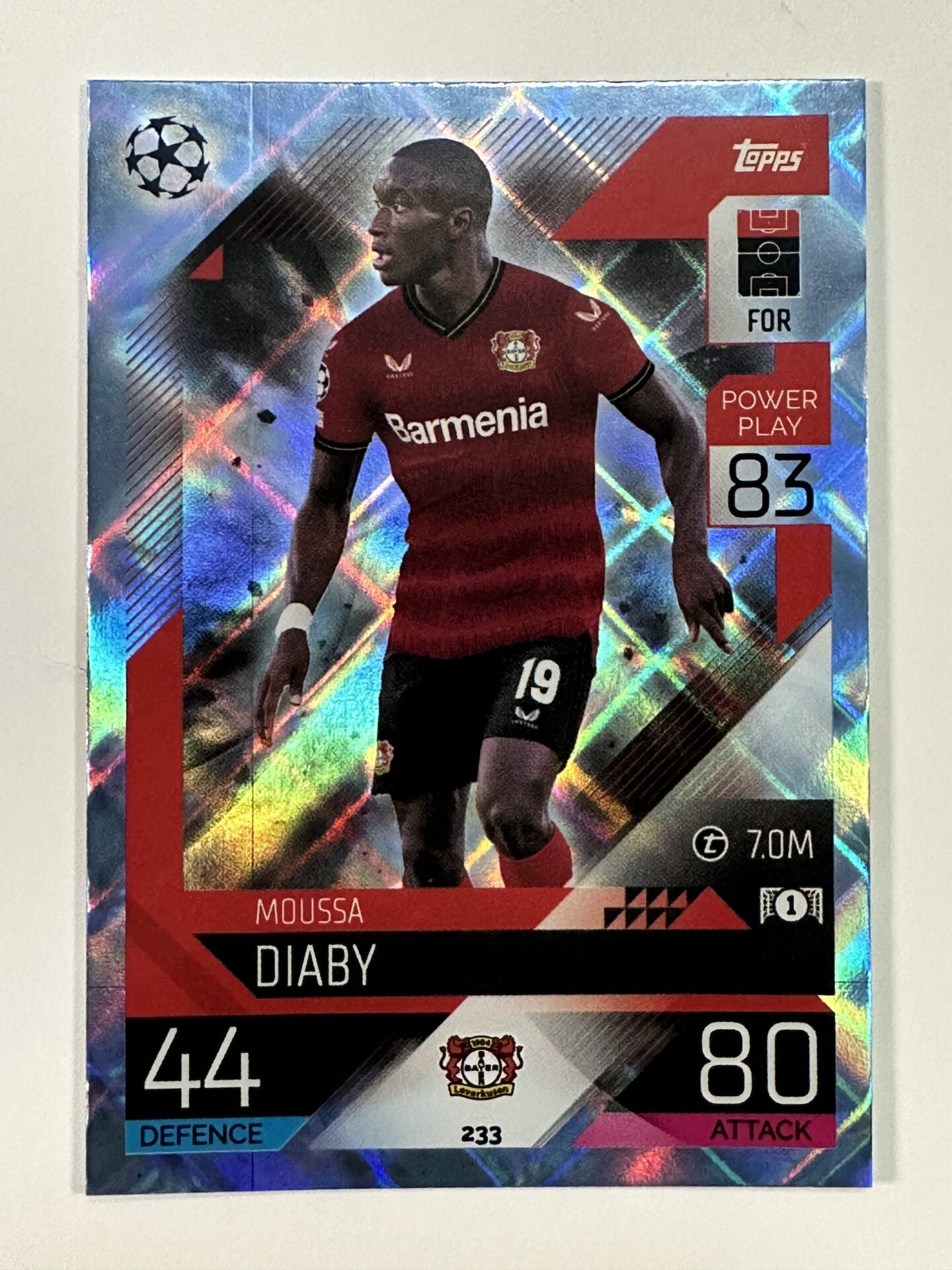 233 Moussa Diaby Base Crystal Foil Parallel (Bayer Leverkusen) Topps Match Attax 2022:2023 Card