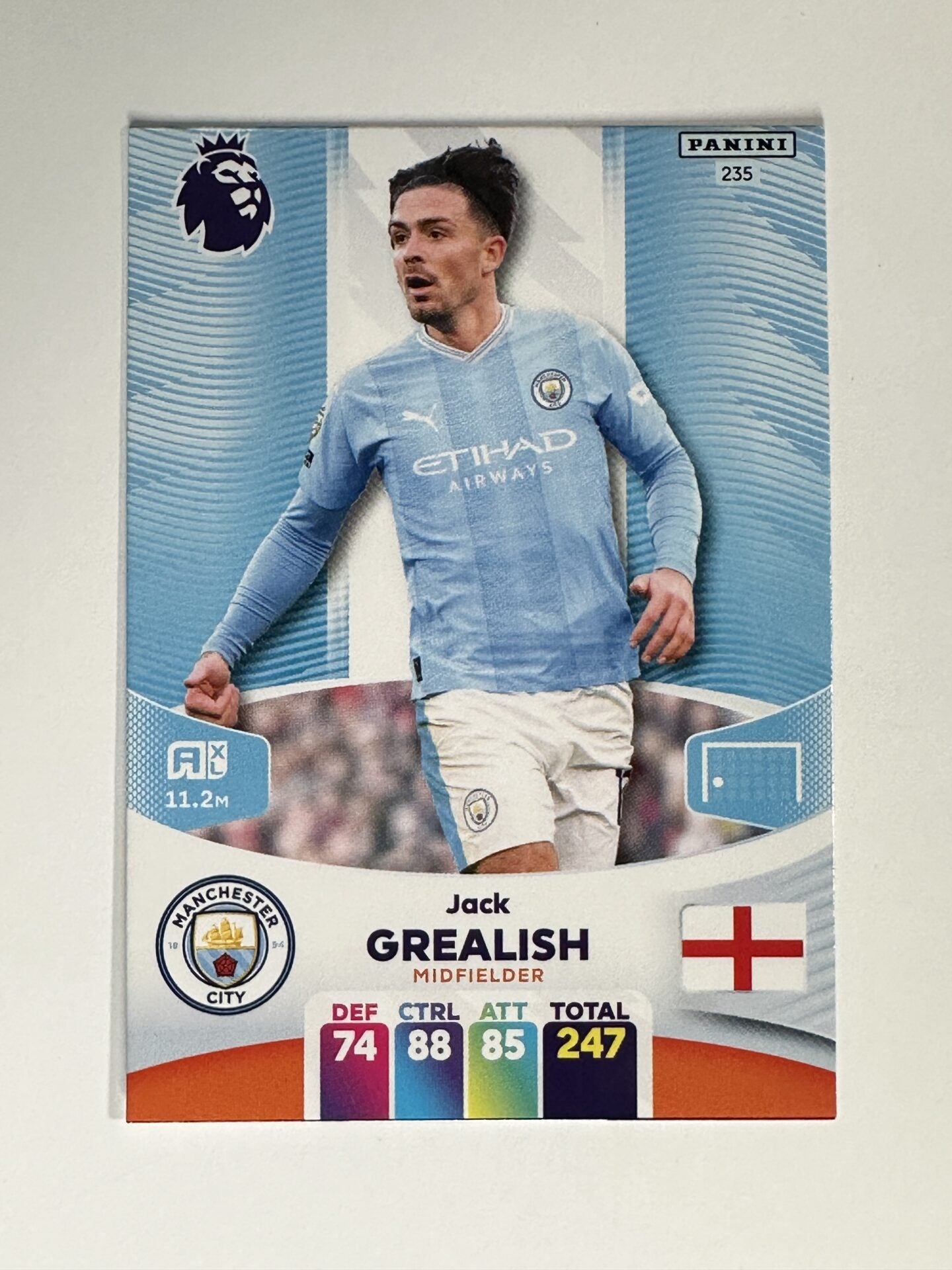 235 Jack Grealish Manchester City Base Panini Premier League Adrenalyn XL 2024 Card