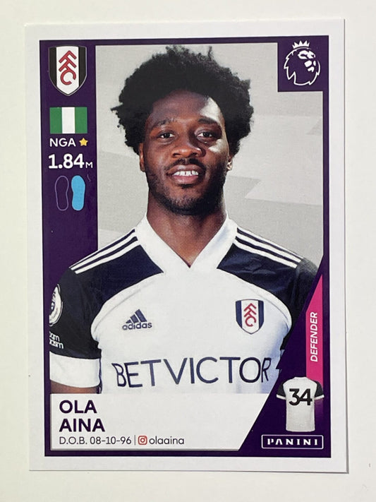 236 Ola Aina Sticker Fulham Premier League 2021 Football Sticker