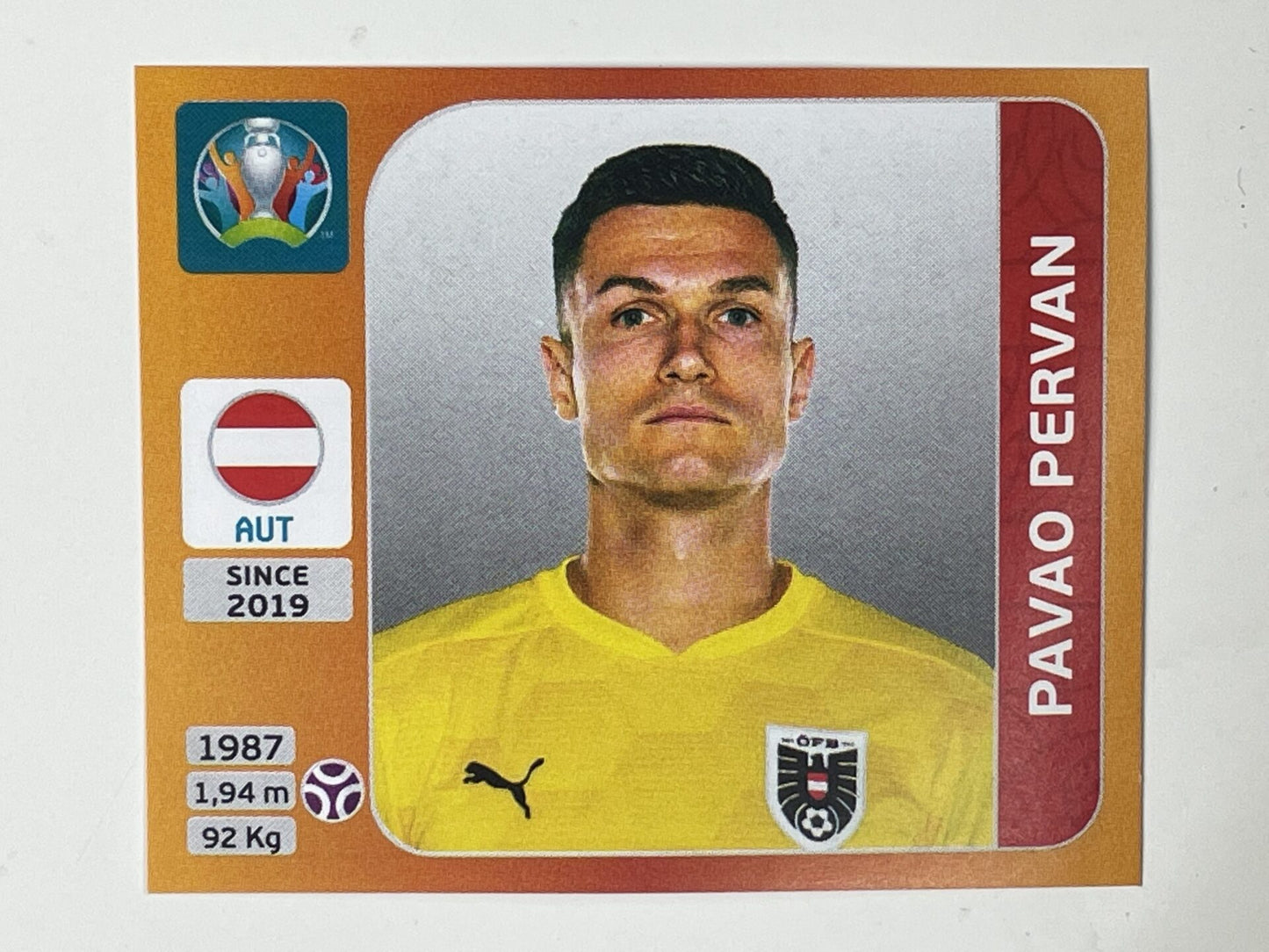 236. Pavao Pervan (Austria) &#8211; Euro 2020 Stickers