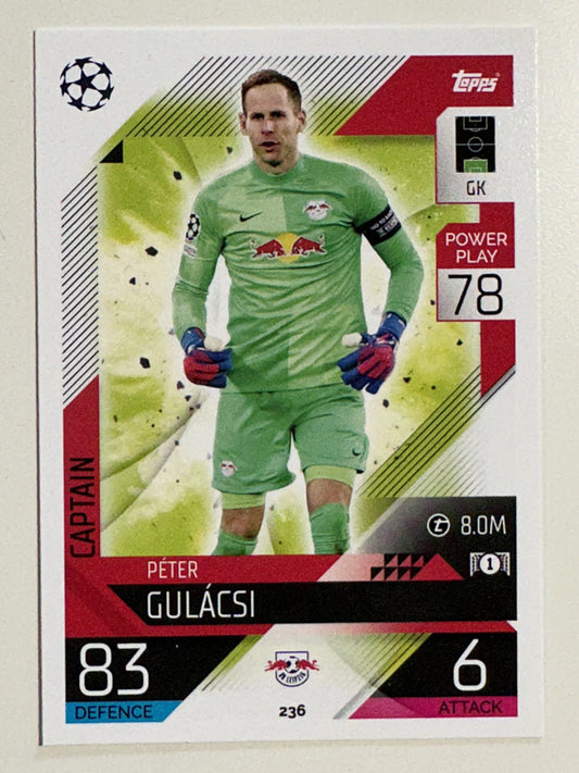 236. Peter Gulácsi (RB Leipzig) &#8211; Captain &#8211; Topps Match Attax 2022:2023 card