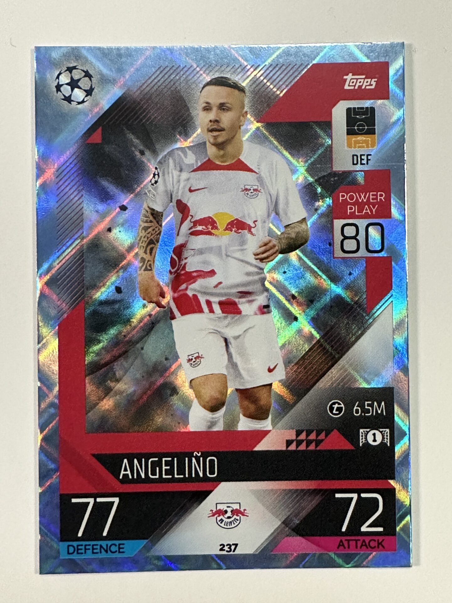 237 Angeliño Base Crystal Foil Parallel (RB Leipzig) Topps Match Attax 2022:2023 Card