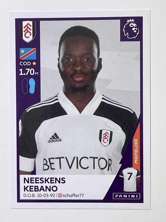 237 Neeskens Kebano Sticker Fulham Premier League 2021 Football Sticker