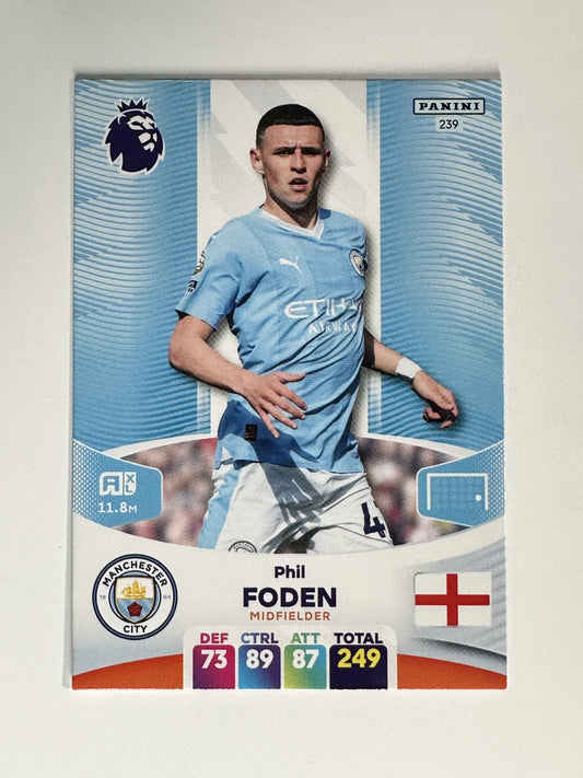 239 Phil Foden Manchester City Base Panini Premier League Adrenalyn XL 2024 Card