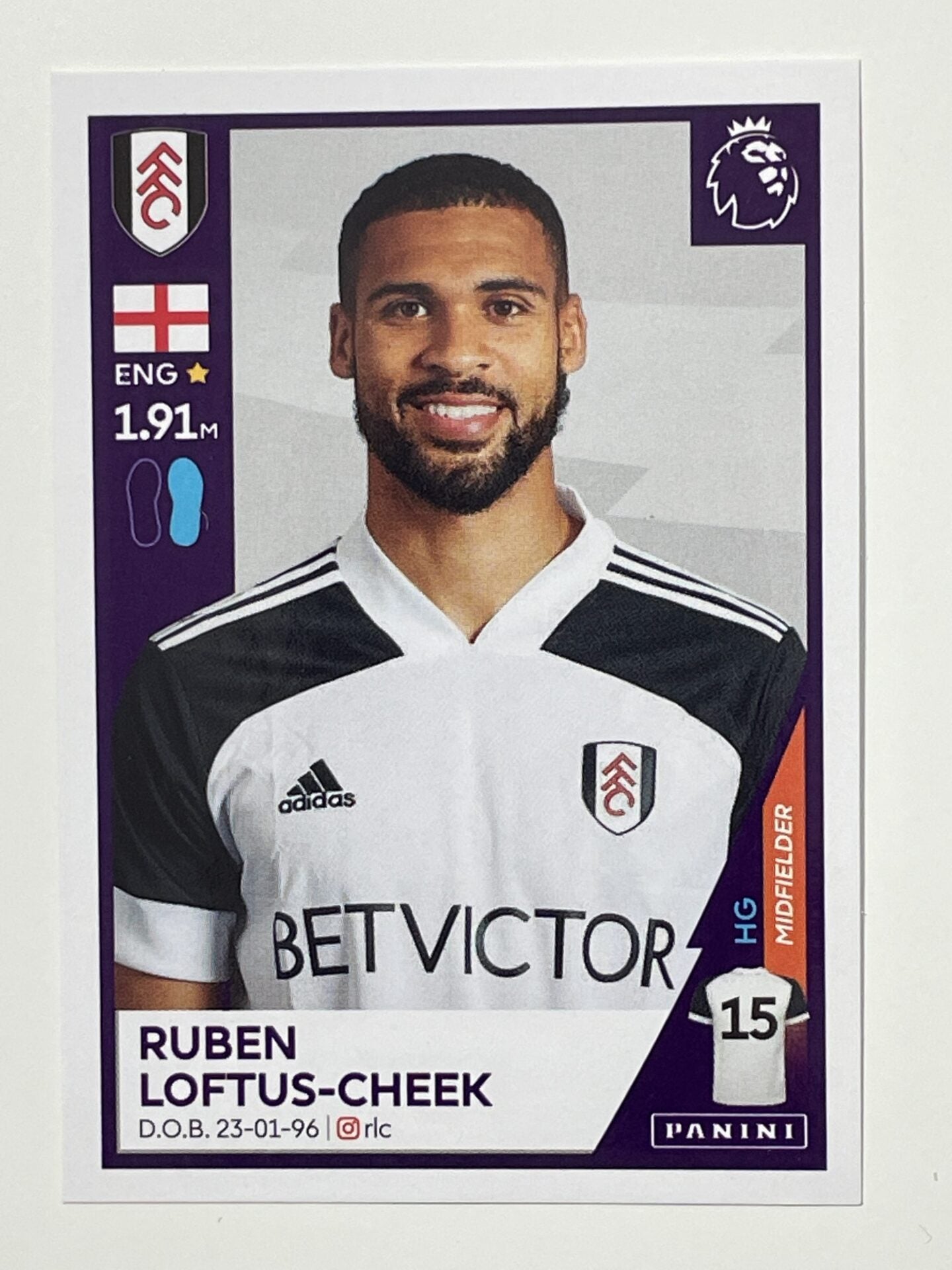 240 Ruben Loftus-Cheek Sticker Fulham Premier League 2021 Football Sticker