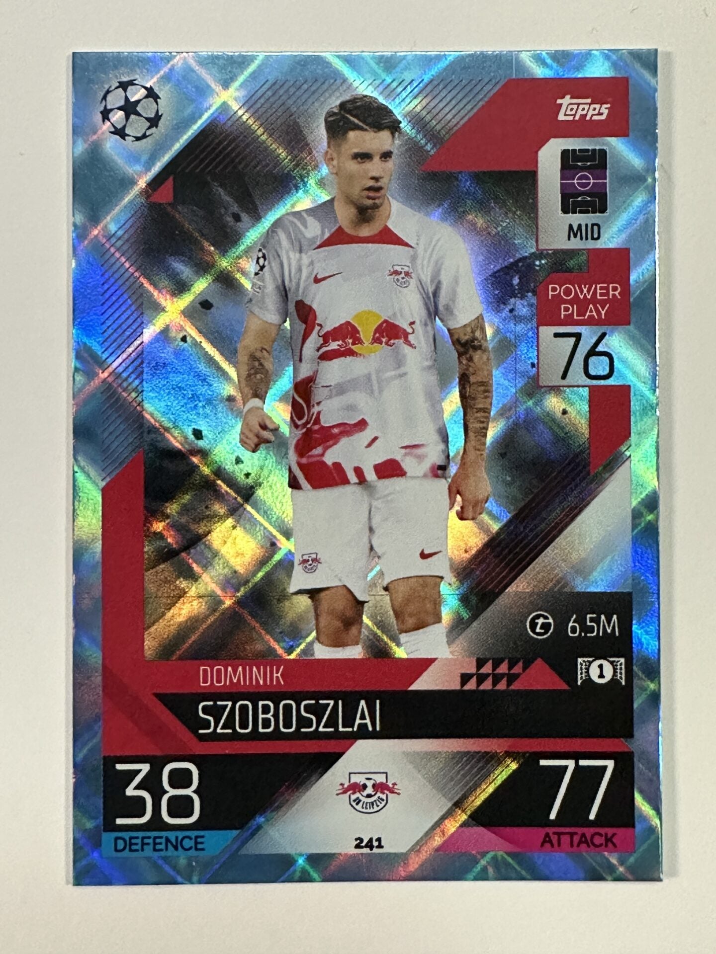 241 Dominik Szoboszlai Base Crystal Foil Parallel (RB Leipzig) Topps Match Attax 2022:2023 Card