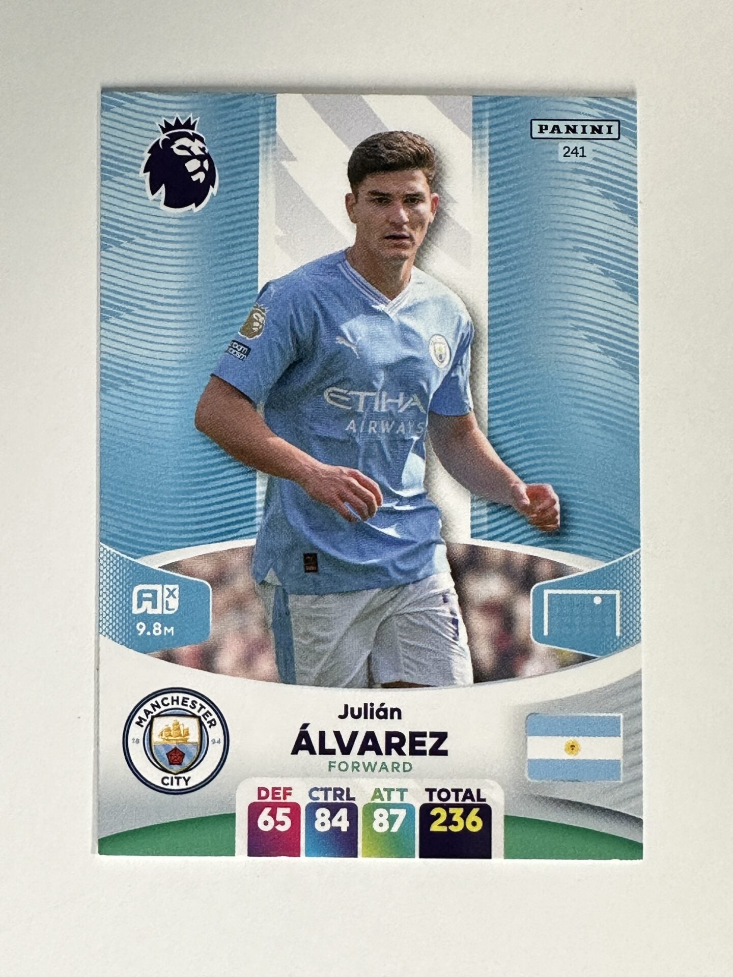 241 Julian Alvarez Manchester City Base Panini Premier League Adrenalyn XL 2024 Card